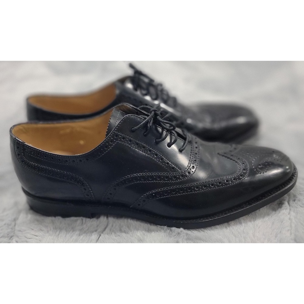 Charles Tyrwhitt Shoes Mens US 9.5 EU 42.5 Black Leather Wingtip Brogue Oxford